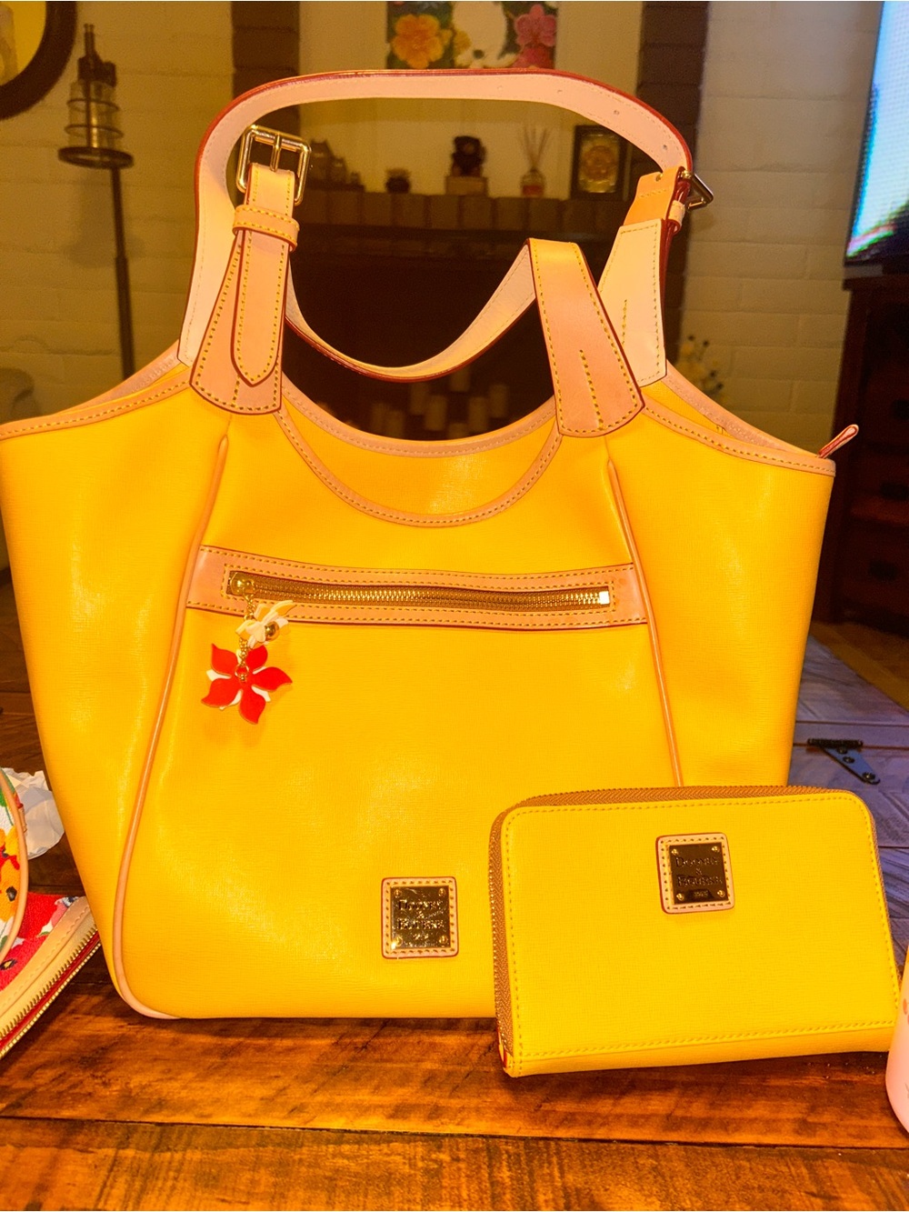 Dooney & Burke Saffiano Maddie Large Tote- Dandelion Yellow